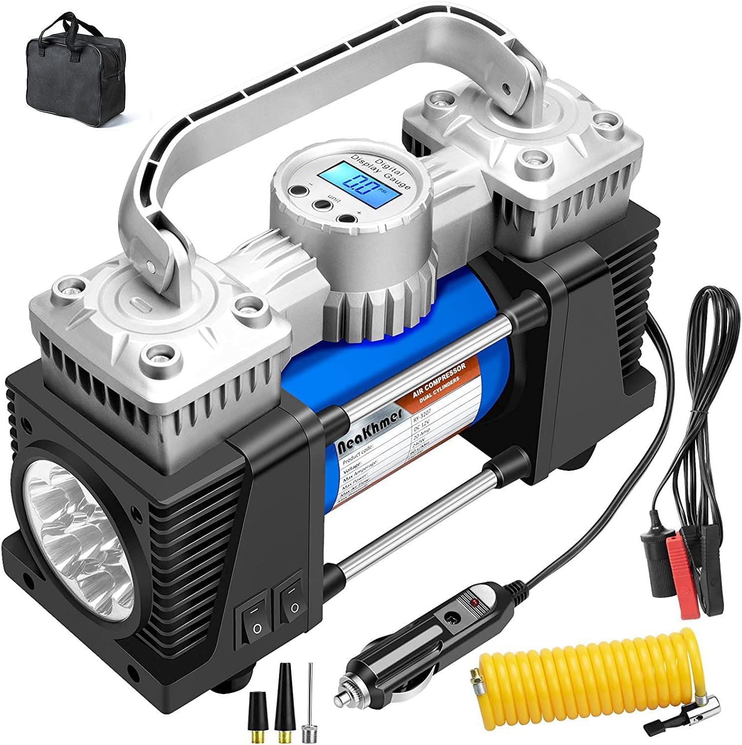 Ocean Blue 12Volt 120PSI Portable Air Compressor Tire Inflator, Pack of 2 A50146