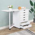 White Seven Drawers MDF PVC Wooden File Cabinet B412