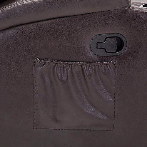 Brown Leather Heated Swivel Recliner Chair C17853