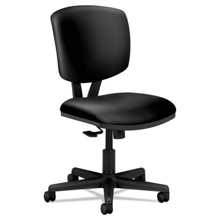 Black Leather Task Chair with Synchro-Tilt X3143
