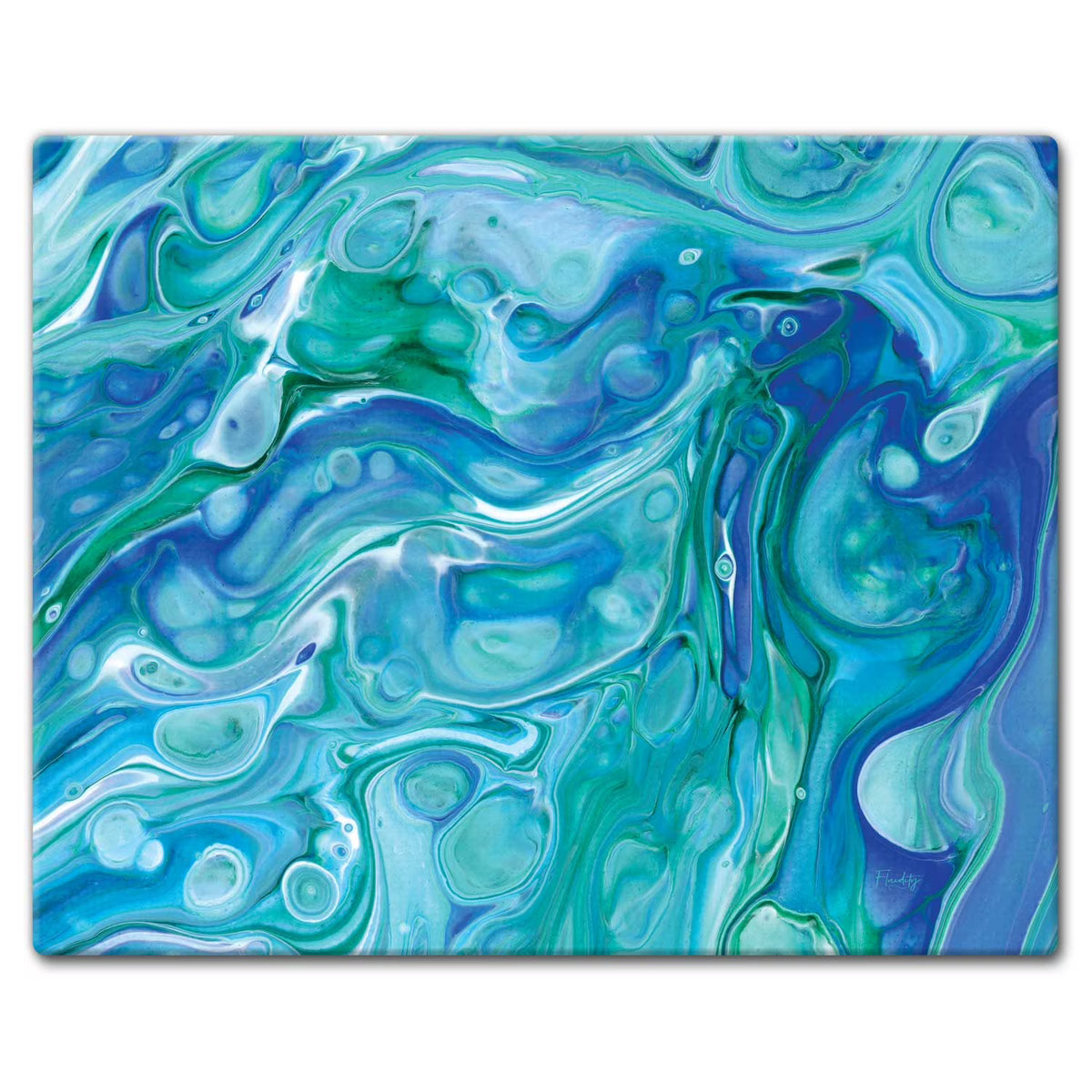 Blue 3mm Glass Cutting Board 15" by 12" V144