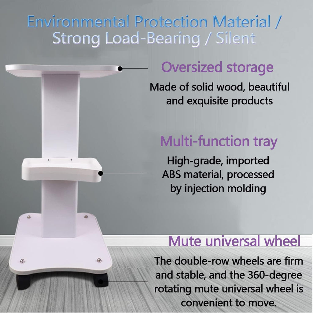 White Rolling Beauty Salon Trolley Cart with Storage Tray J57789
