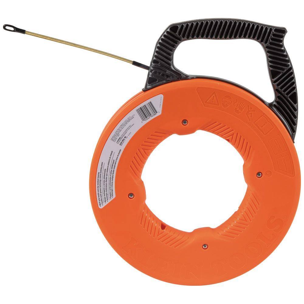 100 ft Multi-Groove Fiberglass Fish Tape with Spiral Steel Leader A34894
