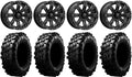 Bundle - 9 Items: 14 Wheels Black 32 Tires 4x137 Bolt Pattern 10mmx1.25 Lug Kit V649297