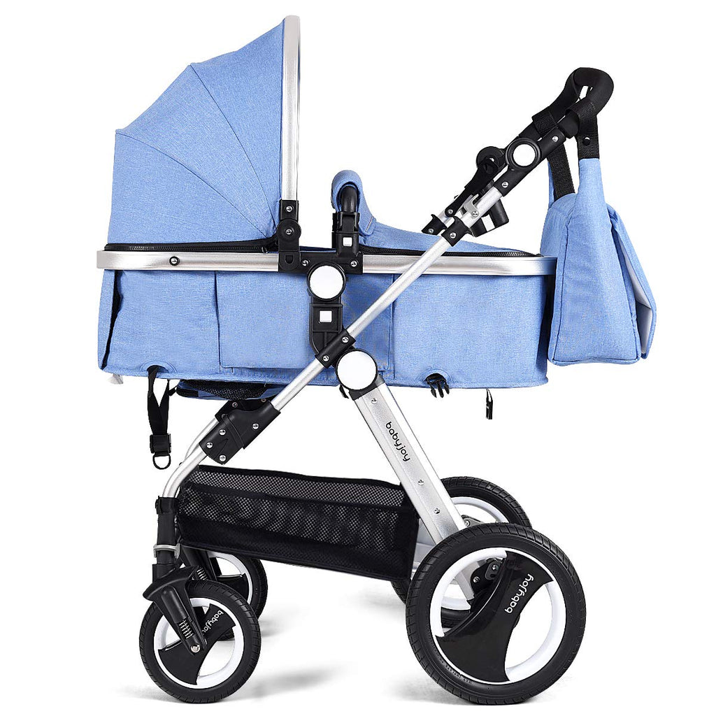 Blue 2-in-1 Convertible Baby Stroller with 5-Point Harness U23944
