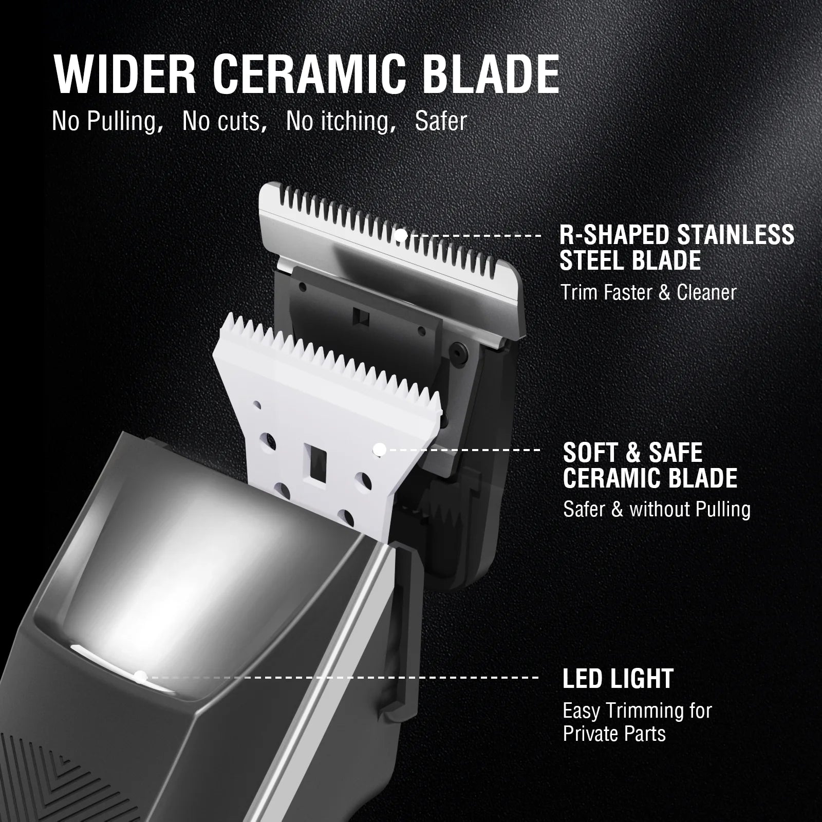 Electric Body Trimmer, IPX5 Waterproof USB Recharge F753