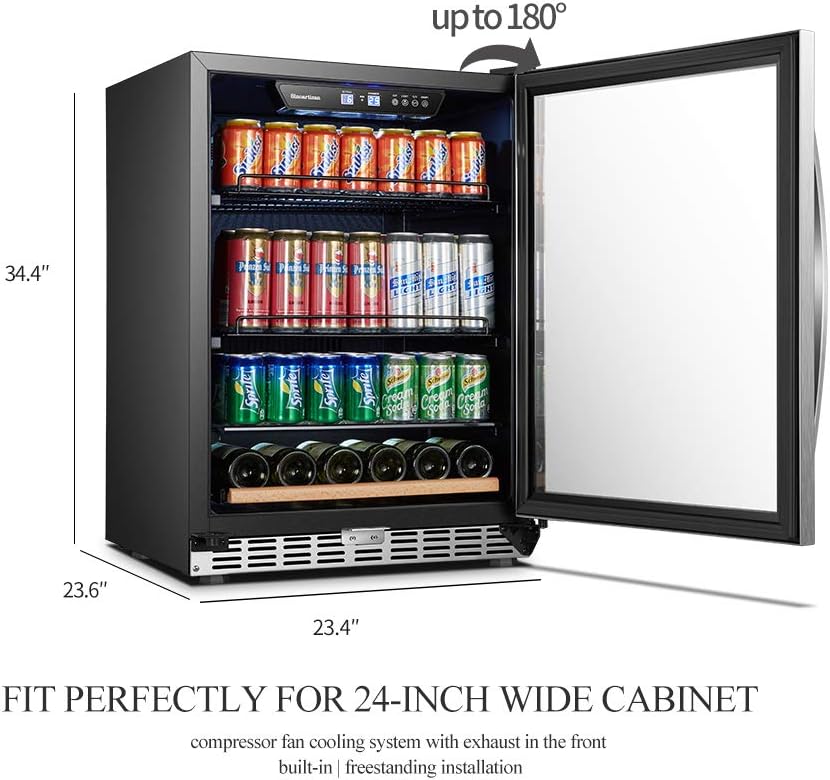 24 Inch 110 Cans Built-in Beverage Cooler Refrigerator A2541