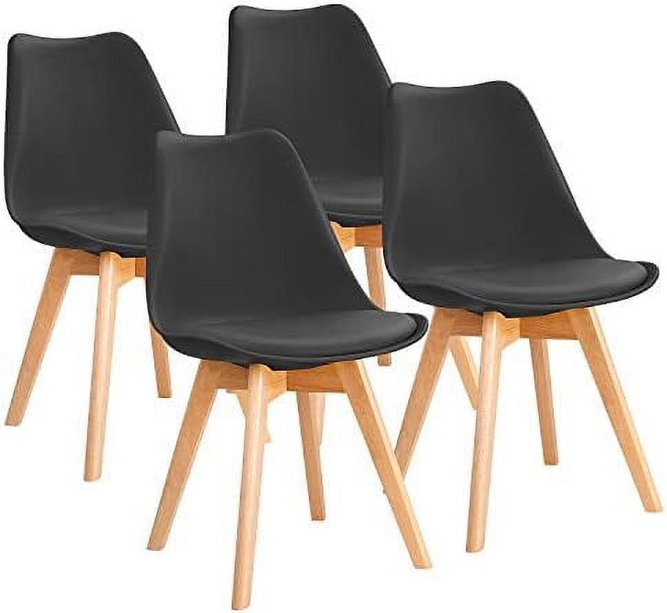 Black Upholstered Side Chairs Set of 4 D7368