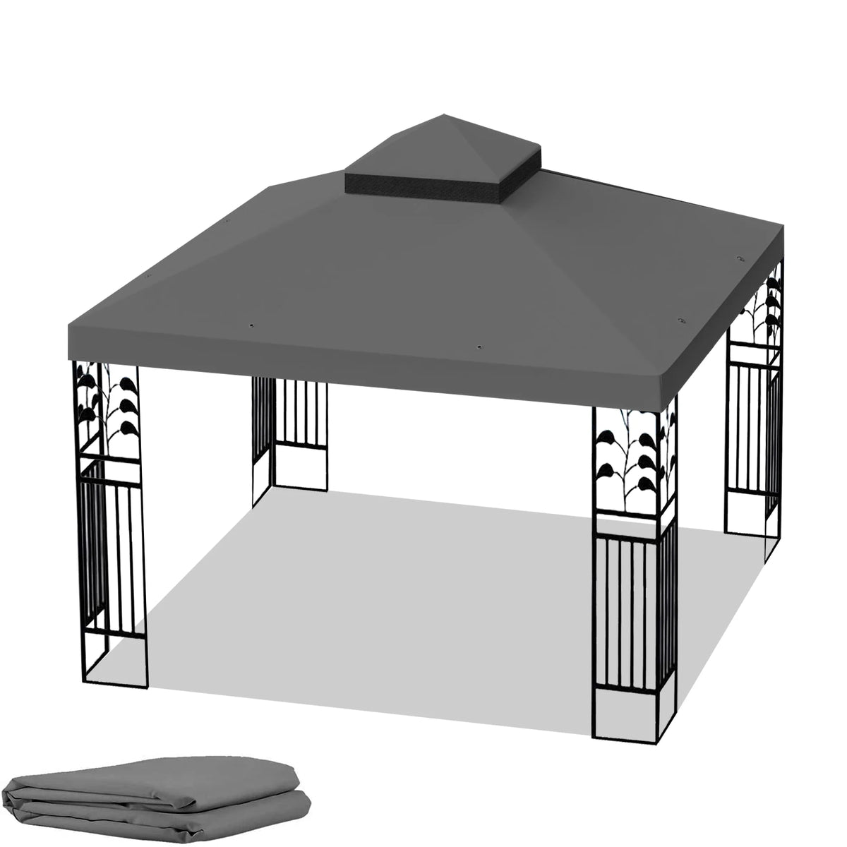 10x10 Ft Double Tiered Gazebo Replacement Canopy Top Cover Only F827874