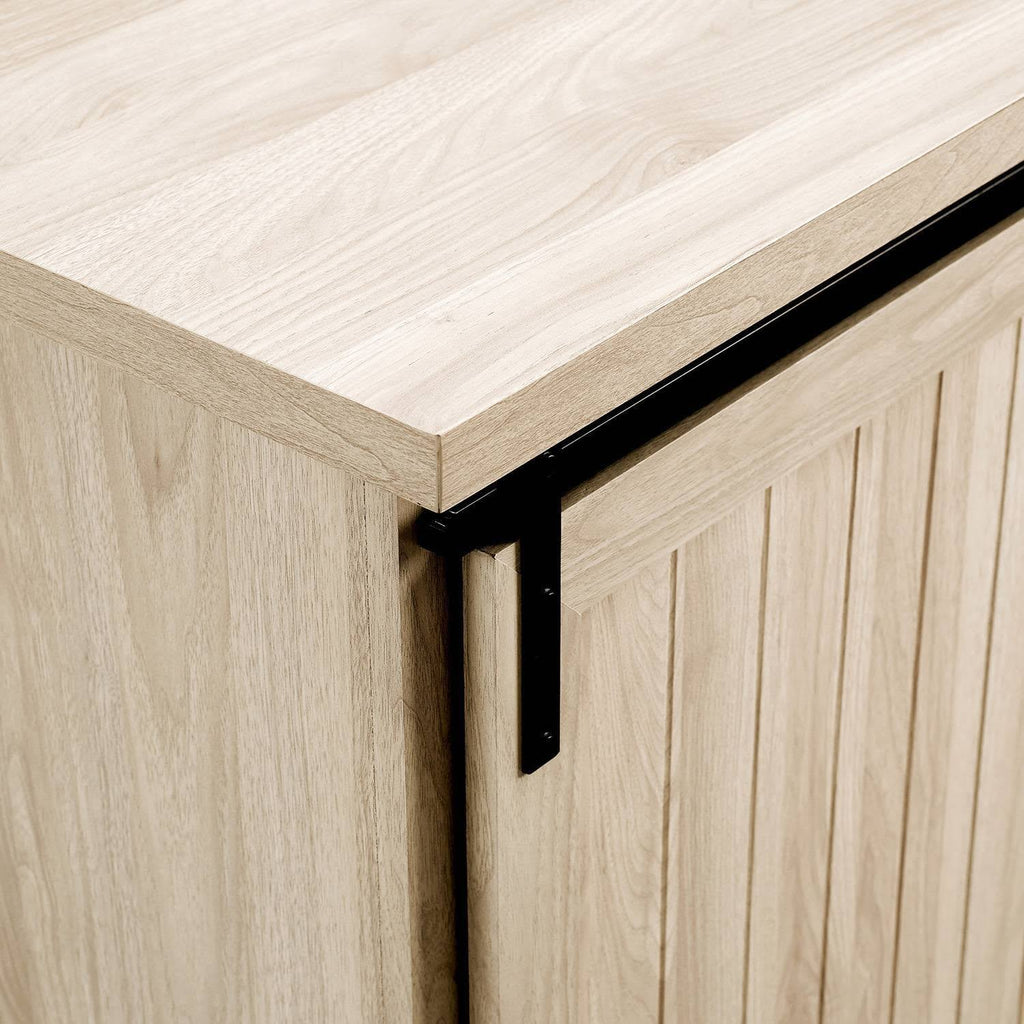Farmhouse Sliding Door Sideboard with 3 Drawers Birch T79676