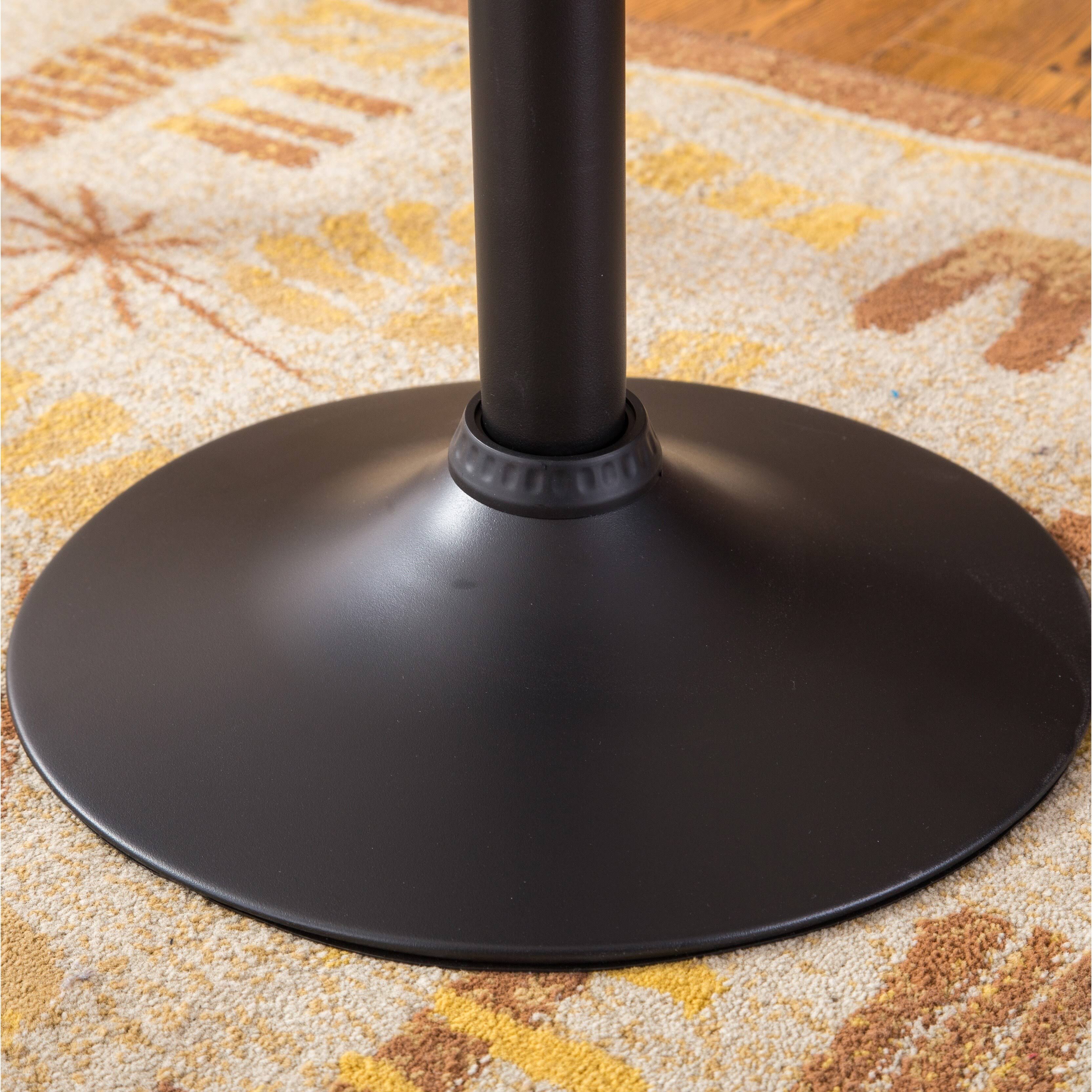 Black Metal Bar Table with 2 Swivel Bonded Leather Stools O794