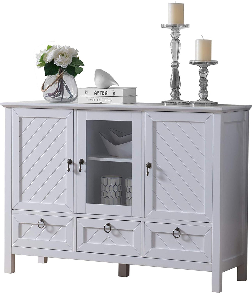 White Sideboard Buffet Console Table Storage Cabinets Z563334