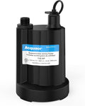 Submersible Water Pump 1/6 HP Thermoplastic Utility Pump 1750GPH with 10 ft Cord Pack of 2 X391