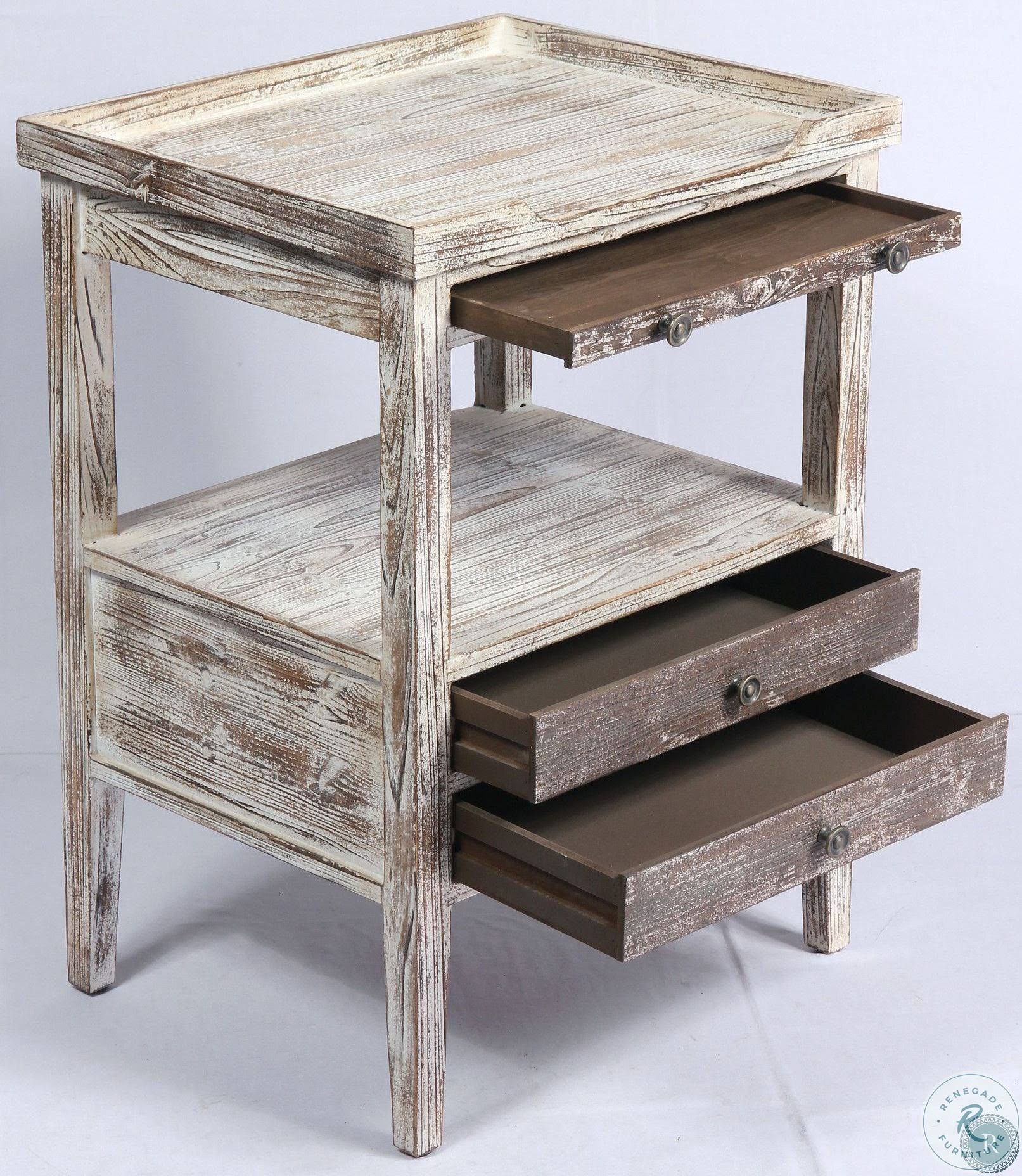 Weathered Rectangle Accent Table W155