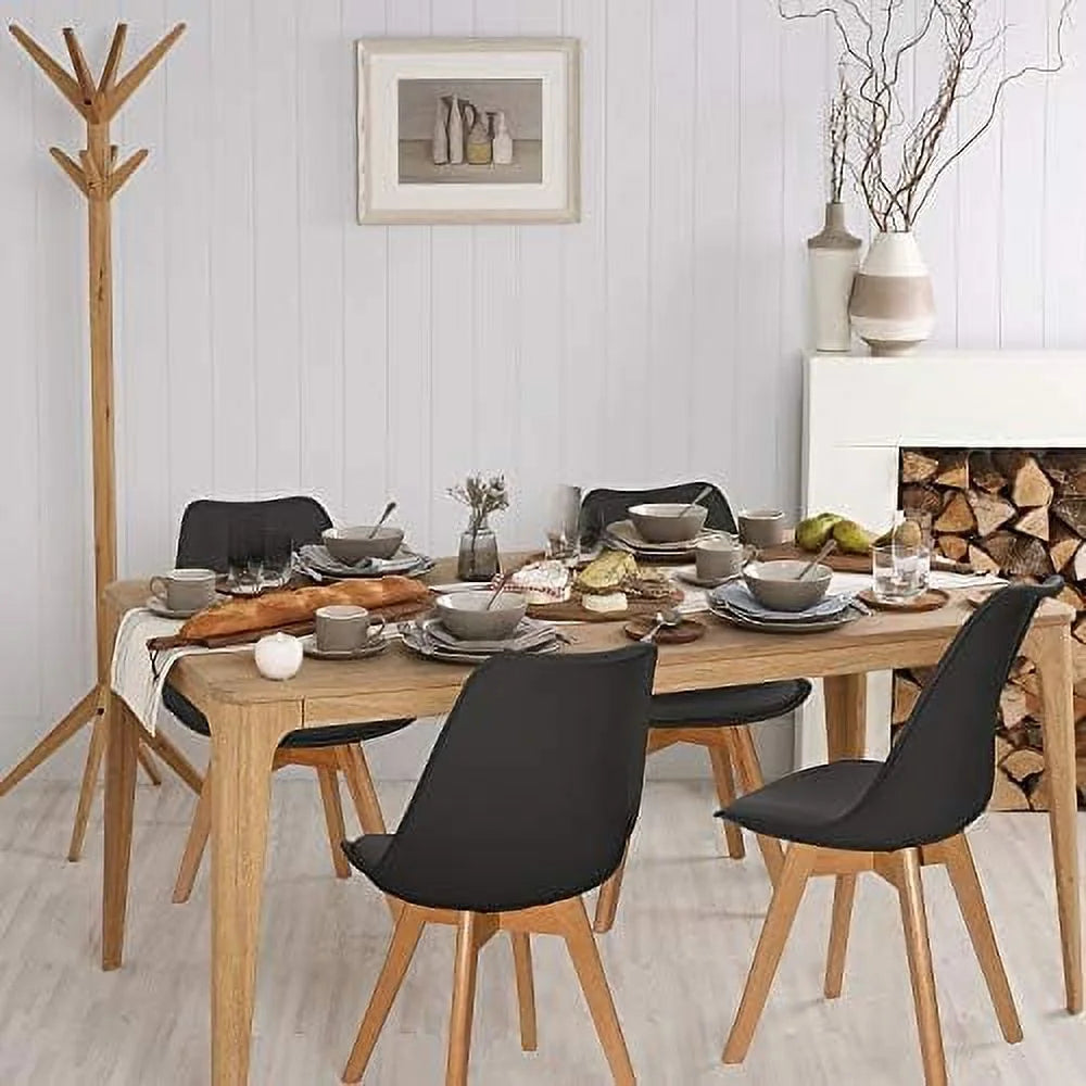 Black Upholstered Side Chairs Set of 4 D7368