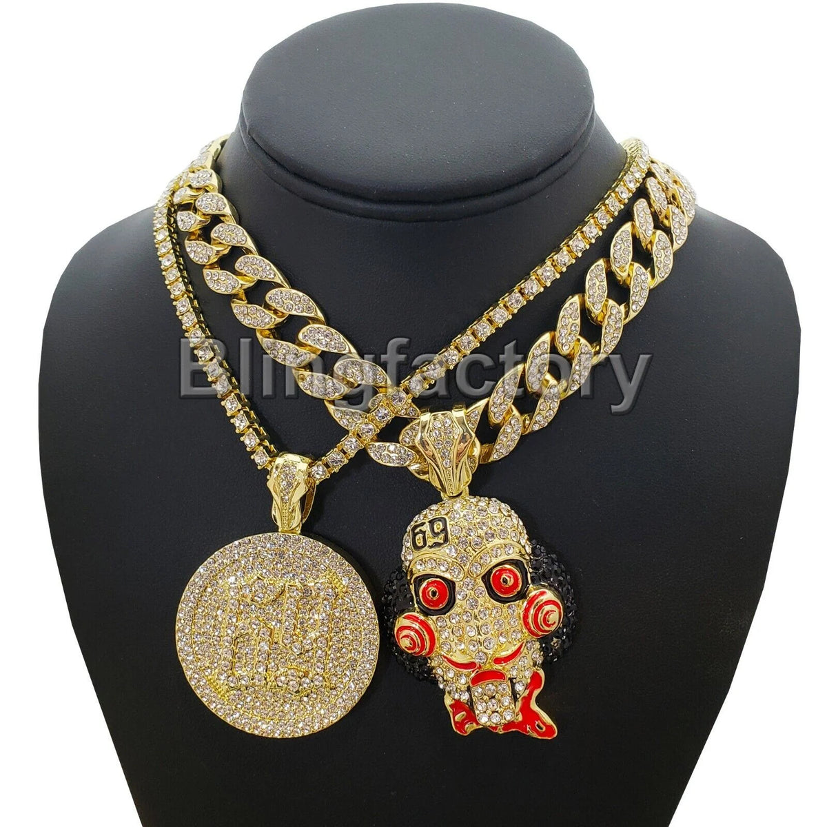 18" Full Iced Cuban Choker Chain Necklace X516422