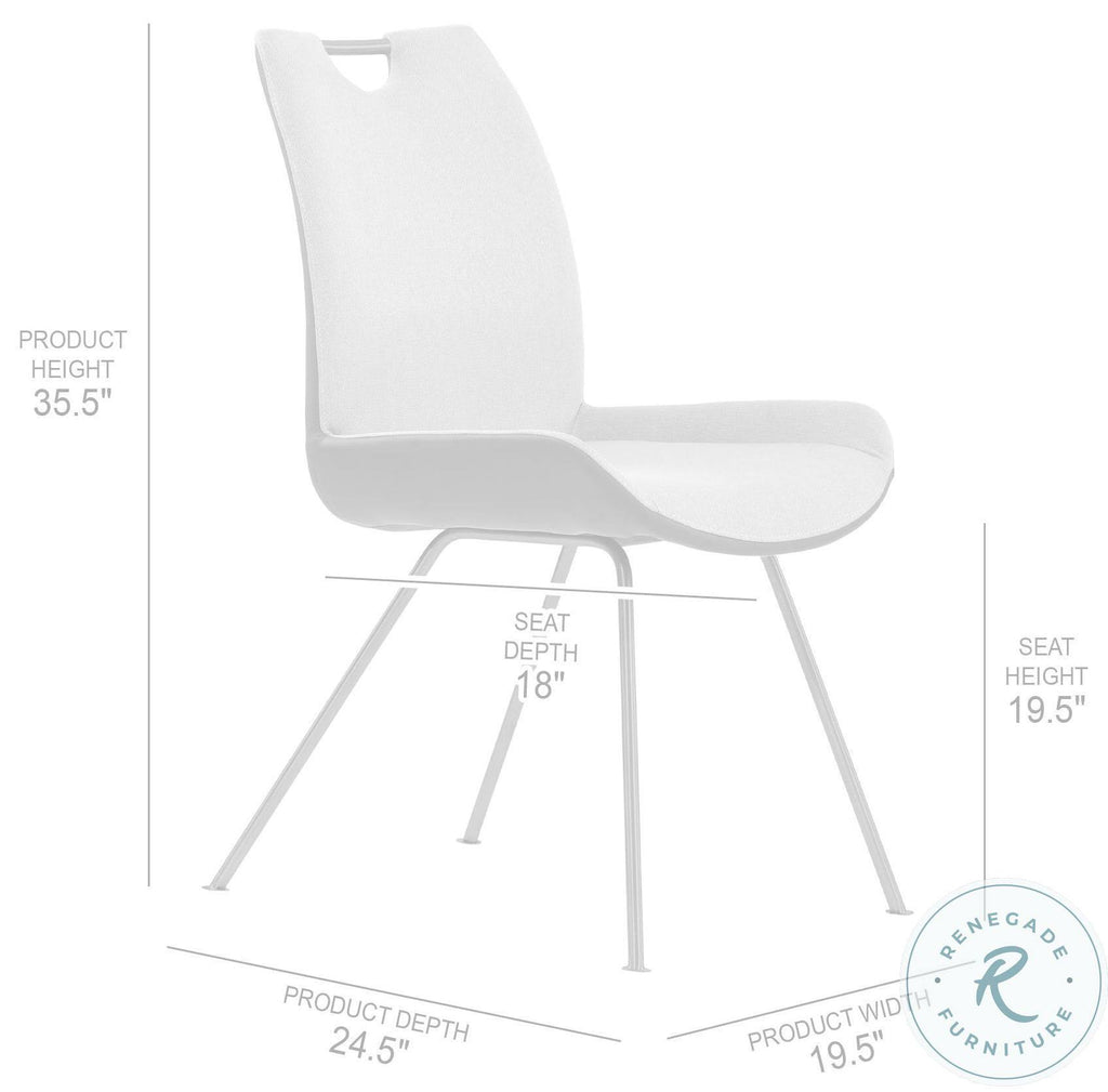 Grey Powder Coated Pewter Fabric Dining Chair Set of 2 N9388