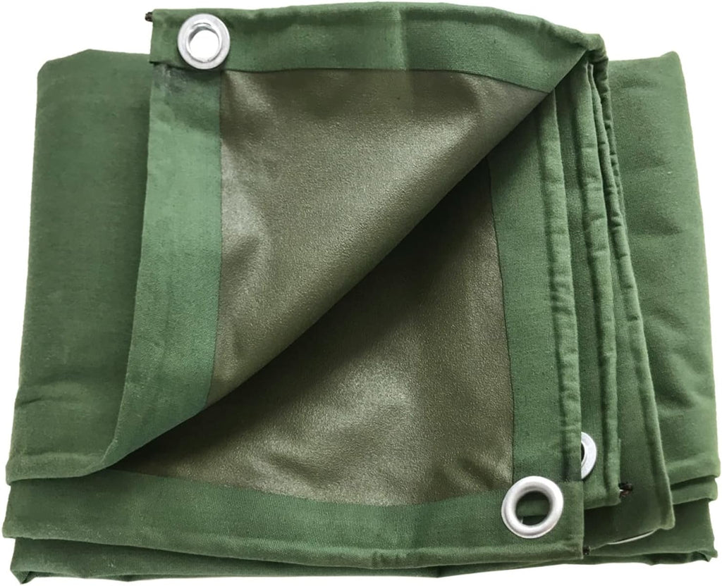 Green 6 x 8 Feet Waterproof Canvas Tarp with Rust Grommets U543554
