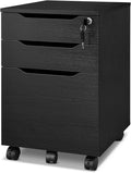 White 3 Drawer Mobile File Cabinet with Lock & Wheels Z853541