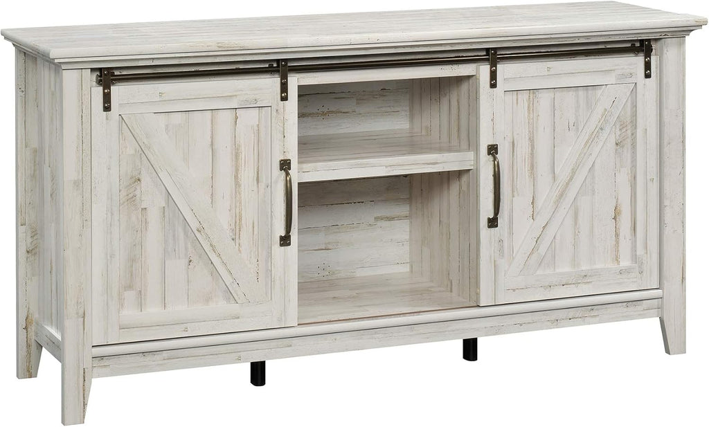 White Plank Finish Credenza W19095
