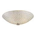 Satin Nickel 2-Light Semi-Flush with Silver Mosaic Glass A5038