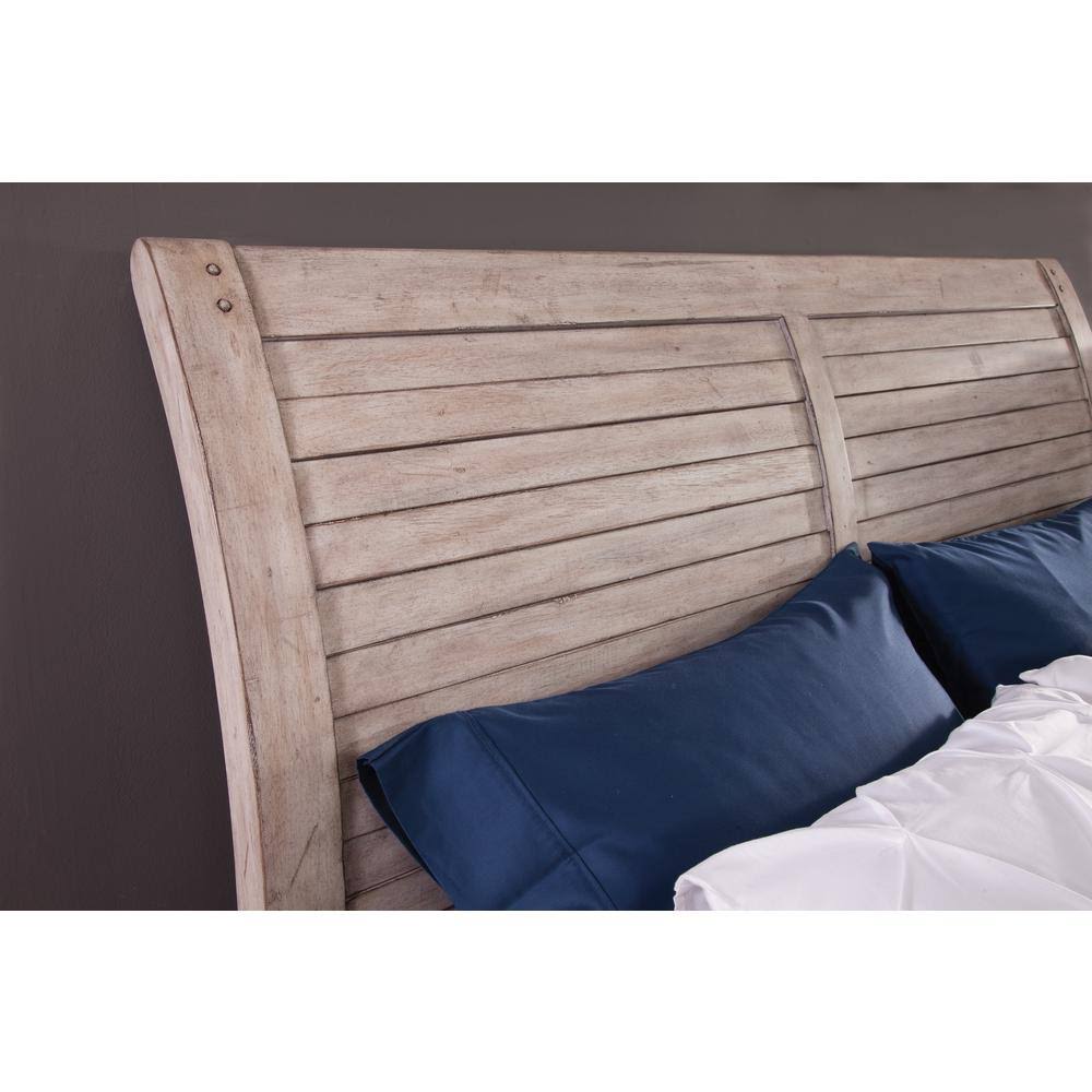 Whitewashed Queen Sleigh Headboard B802