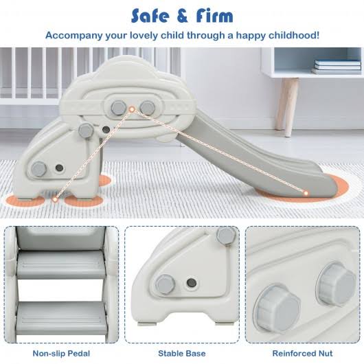 Freestanding Baby Mini Play Climber Slide Set with Anti-Slip Foot Pads H7743