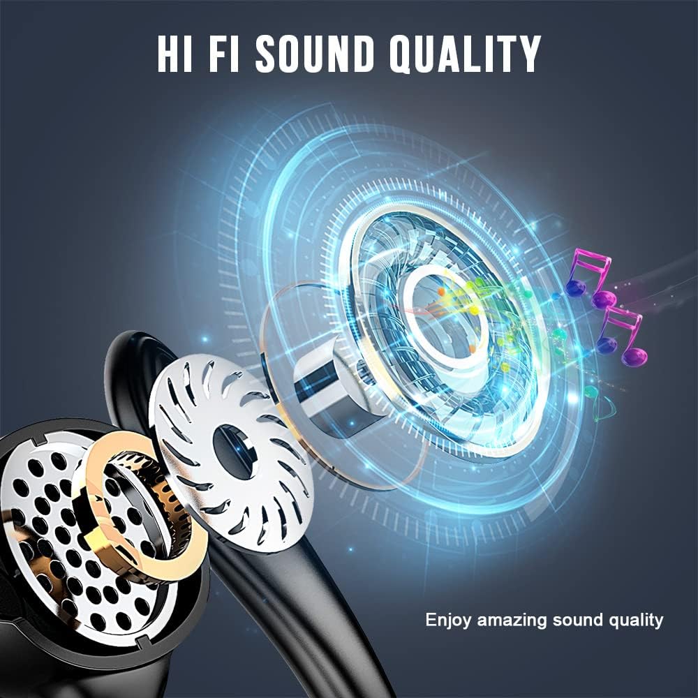 Wireless Bluetooth Sport Earbuds with Earhooks, IP7 Waterproof Noise Cancelling Headset N256600