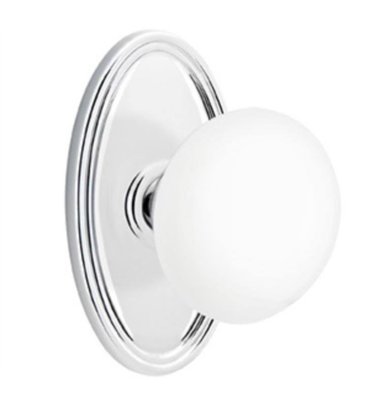 Passage Knob with Oval Rose, Unlacquered Brass X176795
