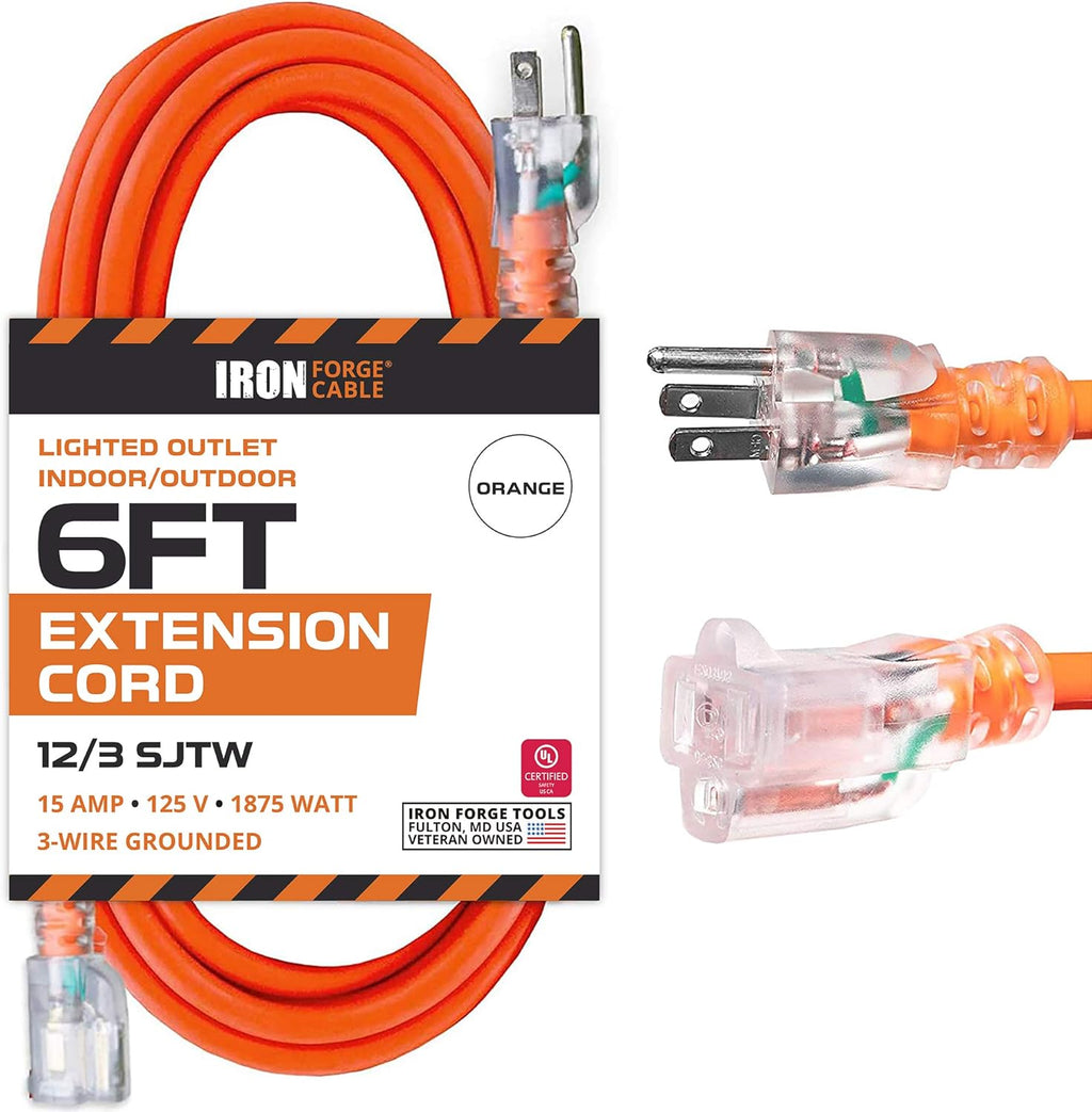 100 Ft 12/3 SJTW Heavy Duty Yellow Extension Cord with 3 Prong Grounded Plug Y340633