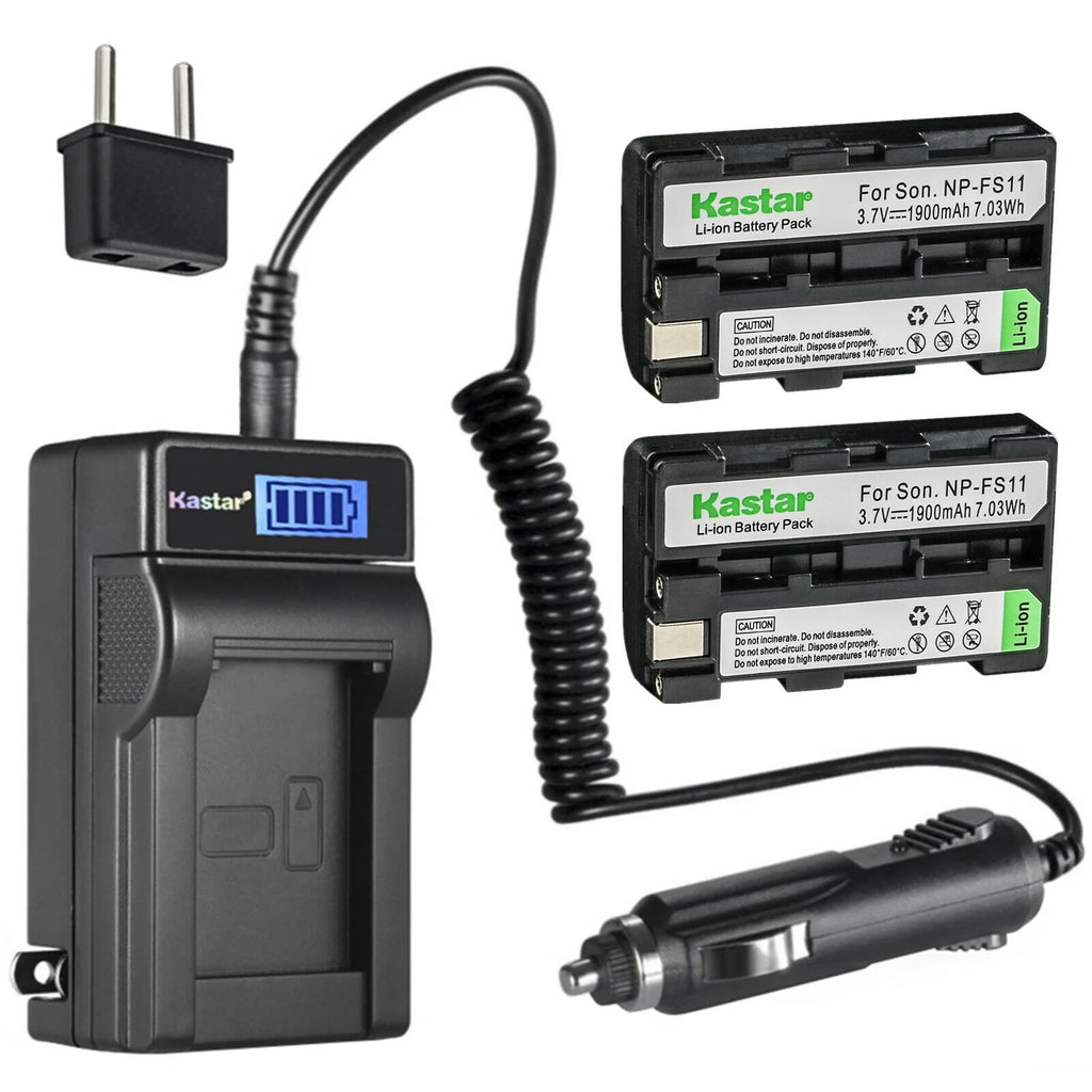 2-Pack NP-FS11 Battery and LCD AC Charger I59545