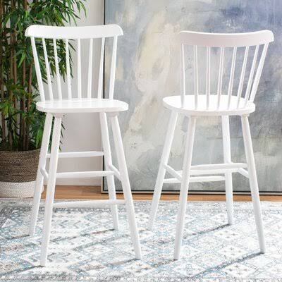 White Solid Wood Bar Stool A94462