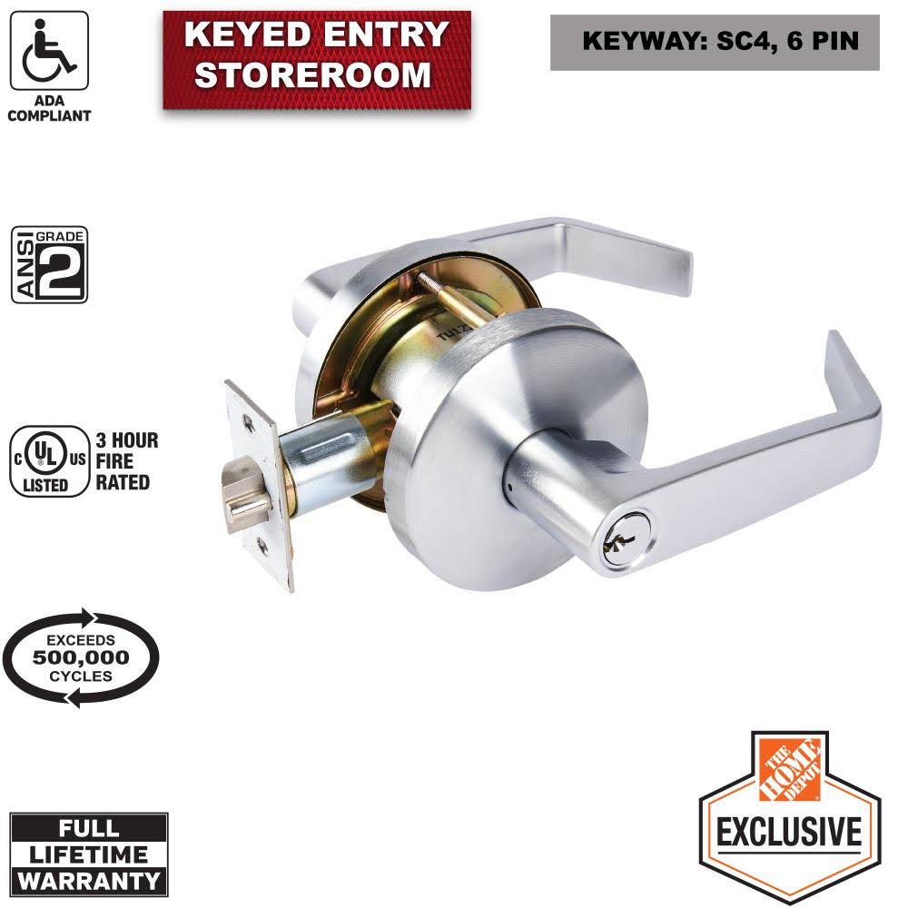 Satin Chrome Heavy Duty Storeroom Door Lever U61168