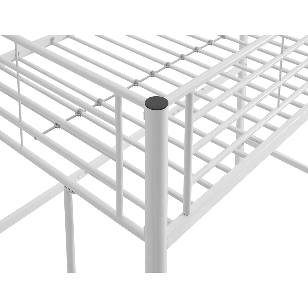 White Metal Twin Loft Bed M7418