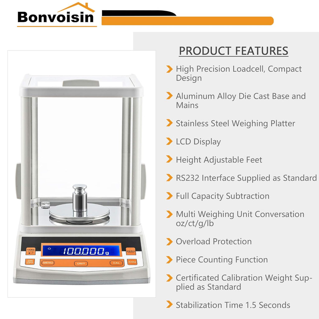 Analytical Balance 200g x 1mg Precision Lab Scale K52316