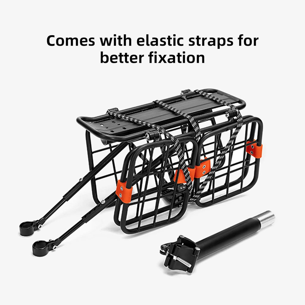 Bike Rear Rack with Basket, 165 LB Load, Aluminum Alloy, Quick Release, Pack of 2 E5206