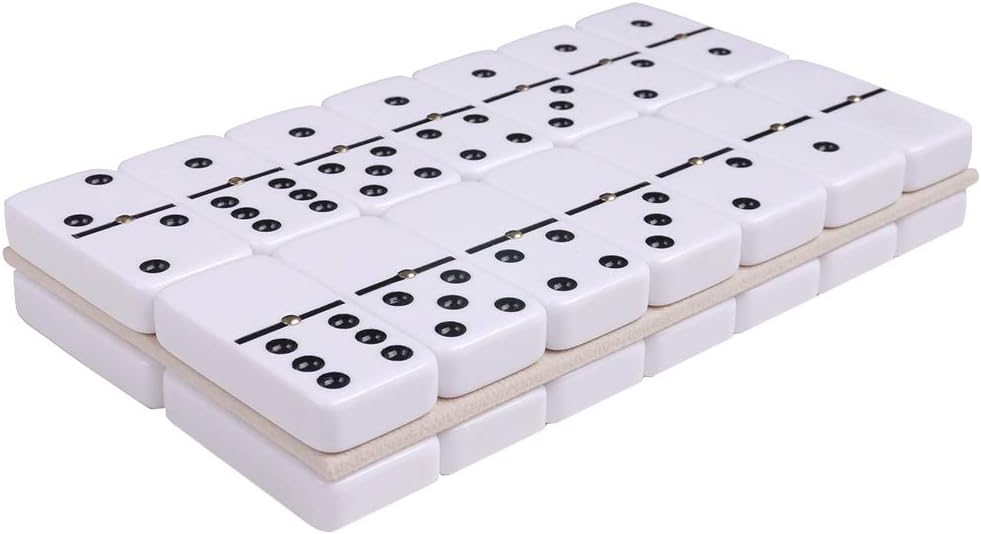 Double 6 Large White Domino Set Pink Case Pack of 2 K820231