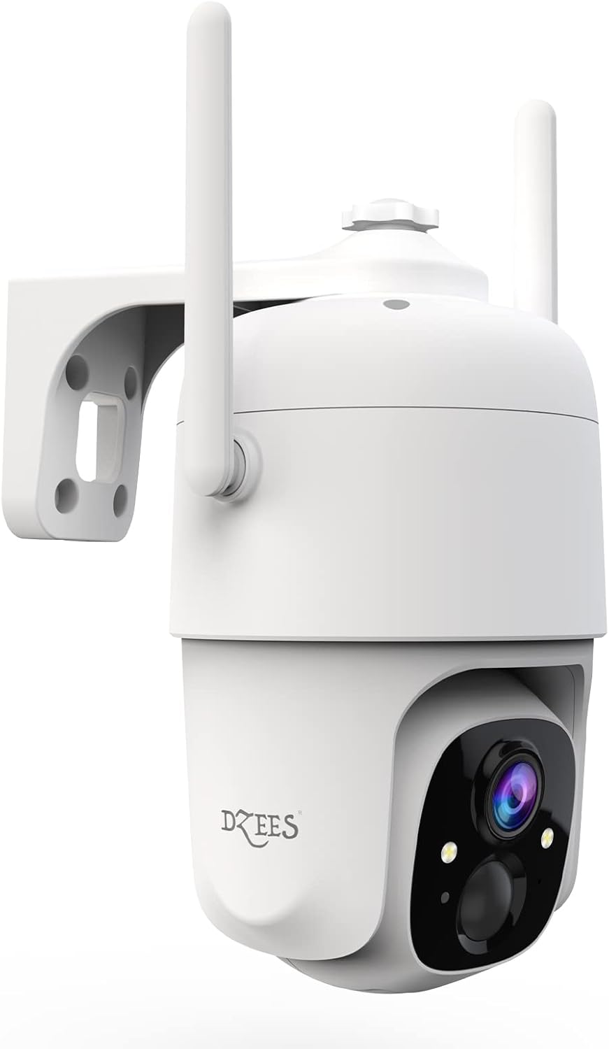 Wireless Security Camera Outdoor WiFi Battery Powered 360° PTZ Color Night Vision IP66 D61415