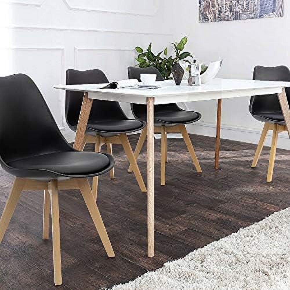 Black Upholstered Side Chairs Set of 4 D7368