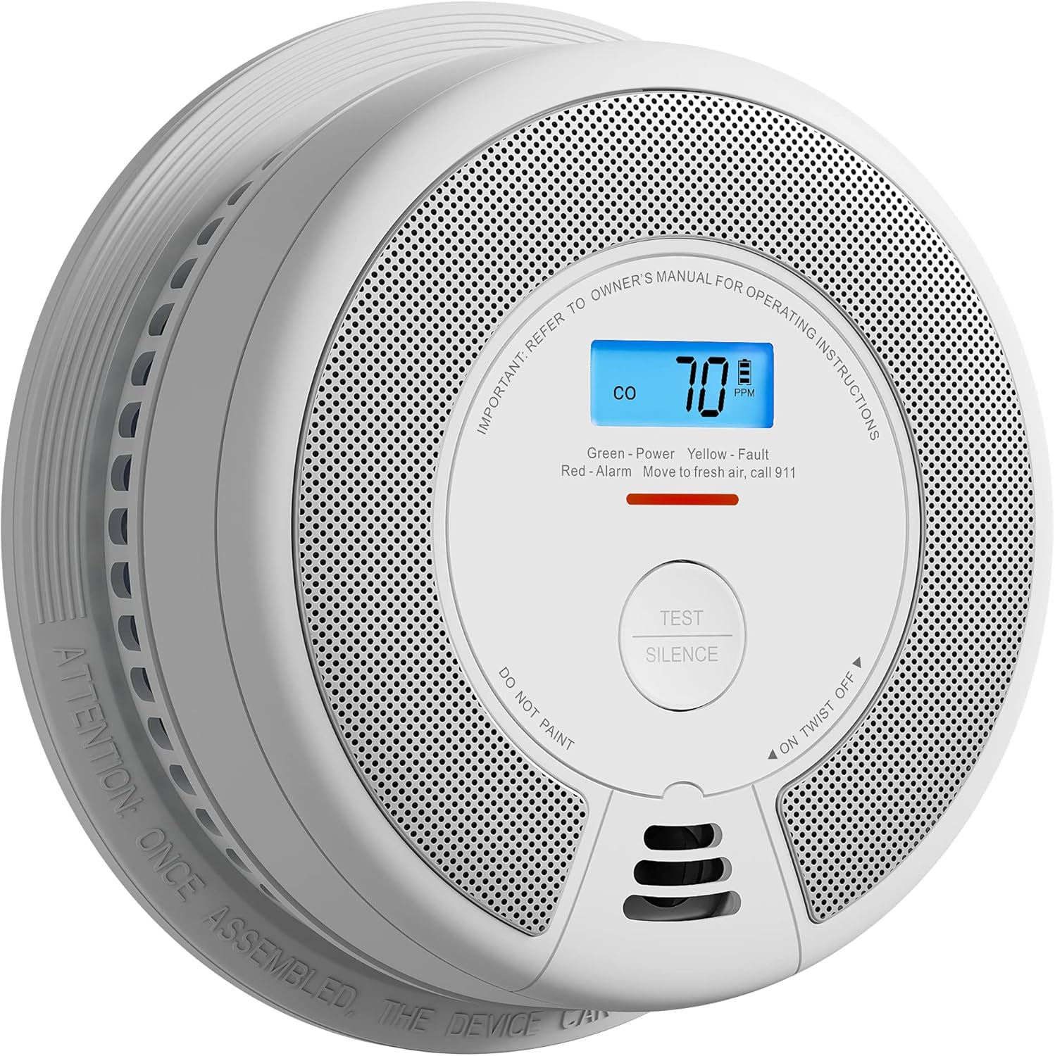 Wireless Interconnected Smoke and Carbon Monoxide Detector with LCD Display, 10-Year Battery, Pack of 6 O304202