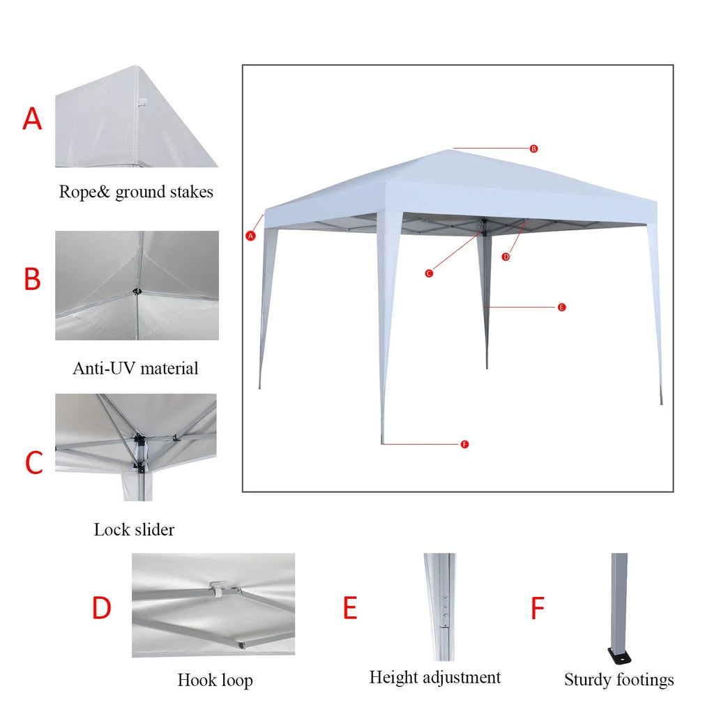 3 x 3m Four Sides Waterproof Tent White Y313