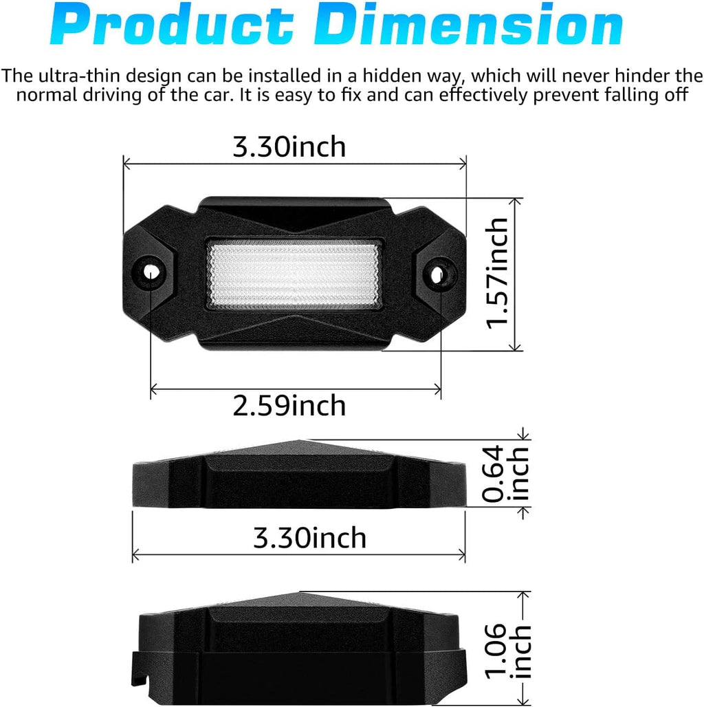 Black 8-Pods Waterproof LED Rock Lights O13328