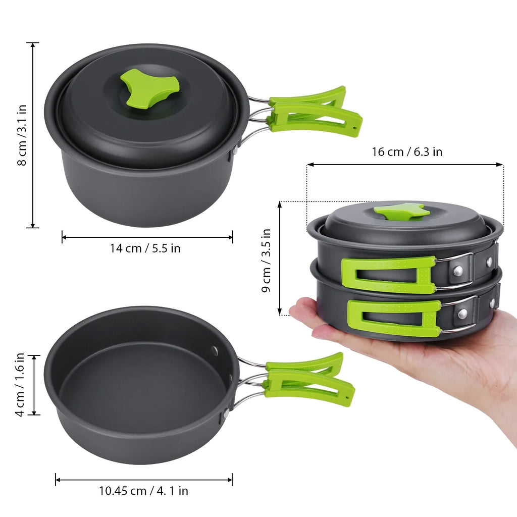 15 Pcs Non Stick Camping Cookware Set V817279