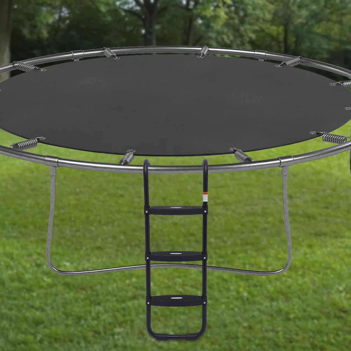 Black Trampoline Ladder 3 Wide with Anti-Slip Steps Steel 14X42in U814921