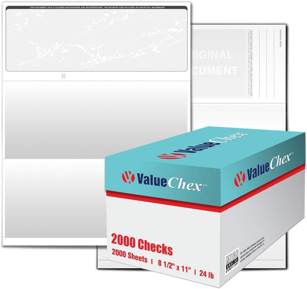 1000 Blank Business Voucher Checks S961