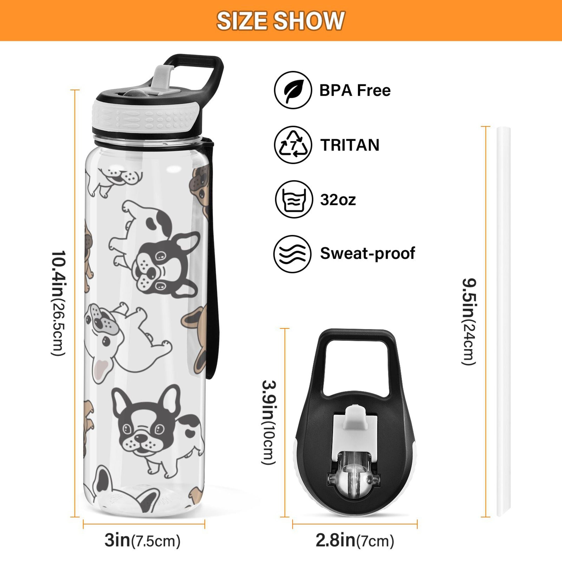 32oz Leakproof Tritan Water Bottle with Straw R5230