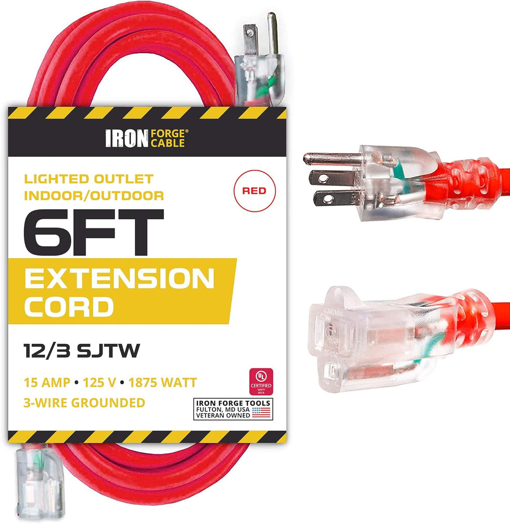 100 Ft 12/3 SJTW Heavy Duty Yellow Extension Cord with 3 Prong Grounded Plug Y340633