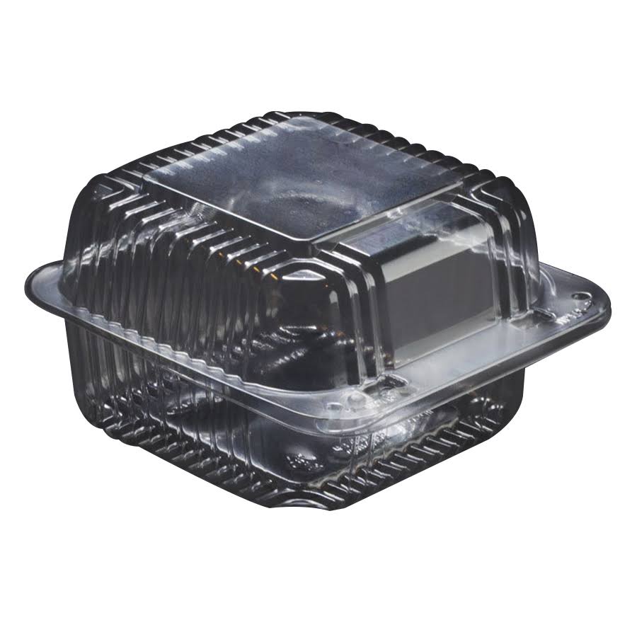 Plastic Square Food Container Clear, 5.3 inch Length x 5.6 inch Width x 3.3 inch Depth, 500/Case Y534
