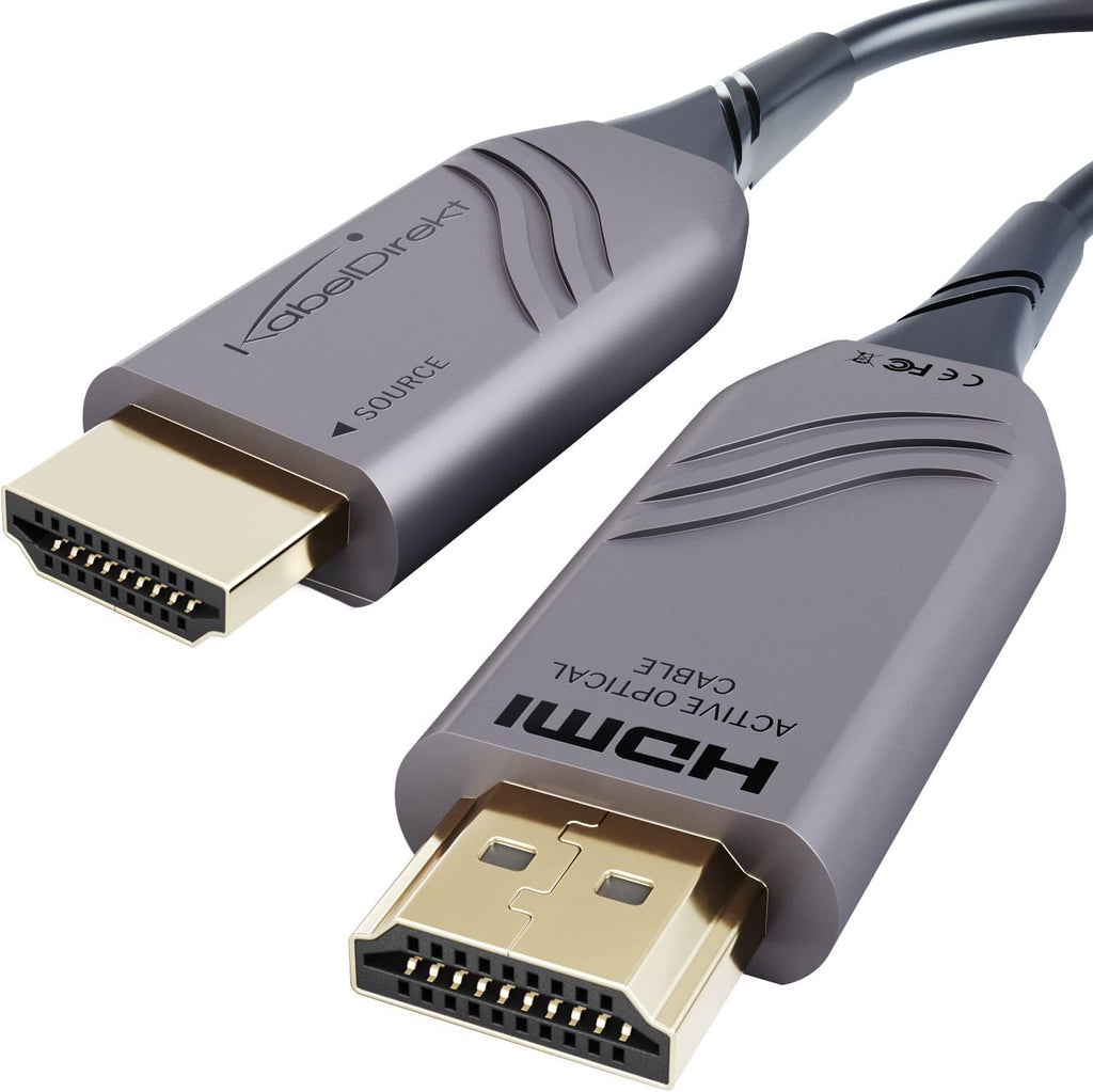 25ft 8K HDMI 2.1 Optical Ultra High Speed HDMI Cable, Gray/Black, Pack of 2 K951