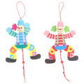 2Pcs Wood Clown String Marionette Puppet Toy F737285